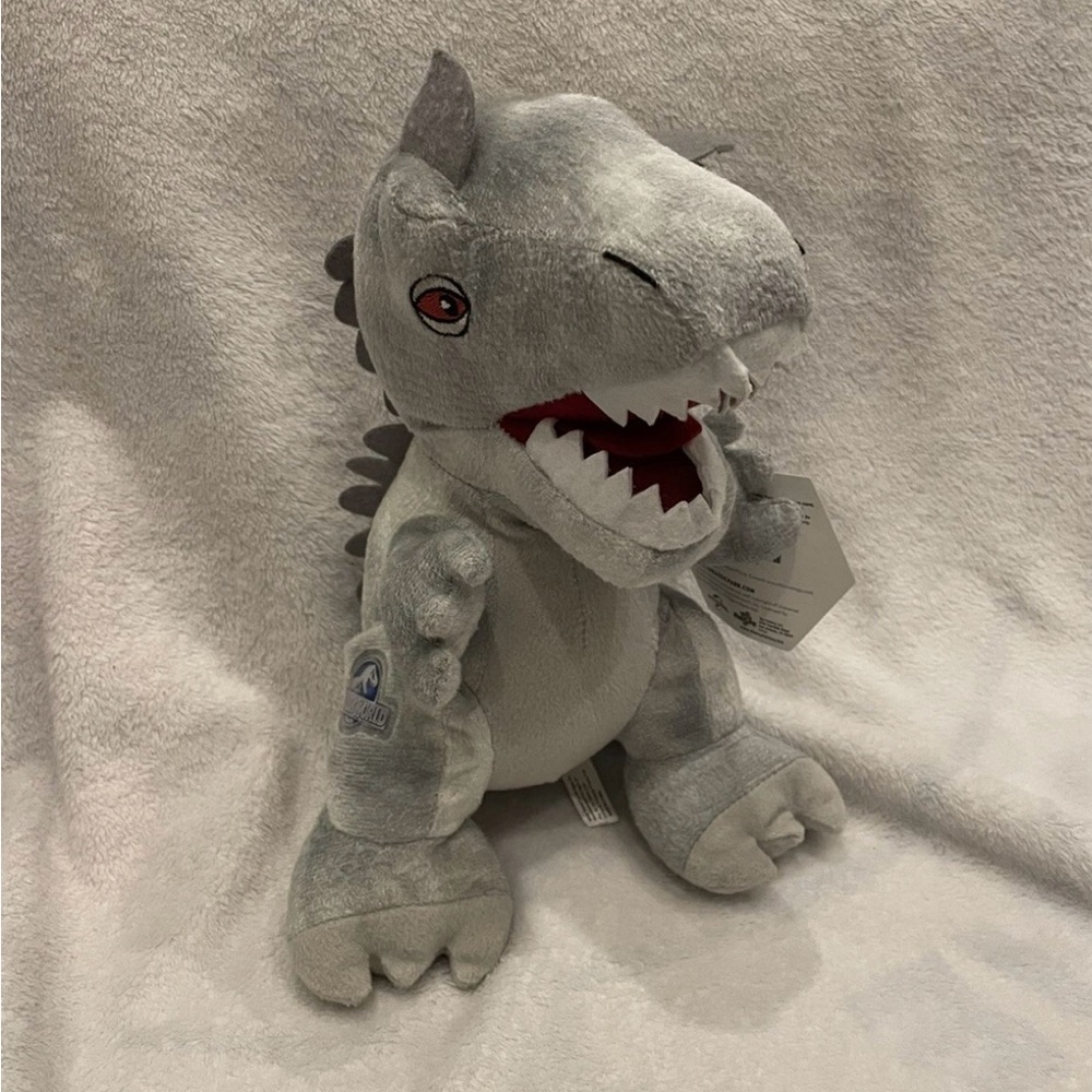 Jurassic World Gray Stuffed Dinosaur Toy 12” plush Jr Indominus Rex - Picture 3 of 7